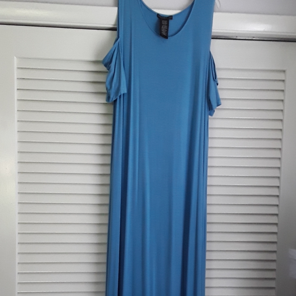 Design History Cold Shoulder Blue Maxi Dress XXL
